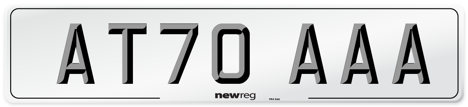 AT70 AAA Number Plate from New Reg
